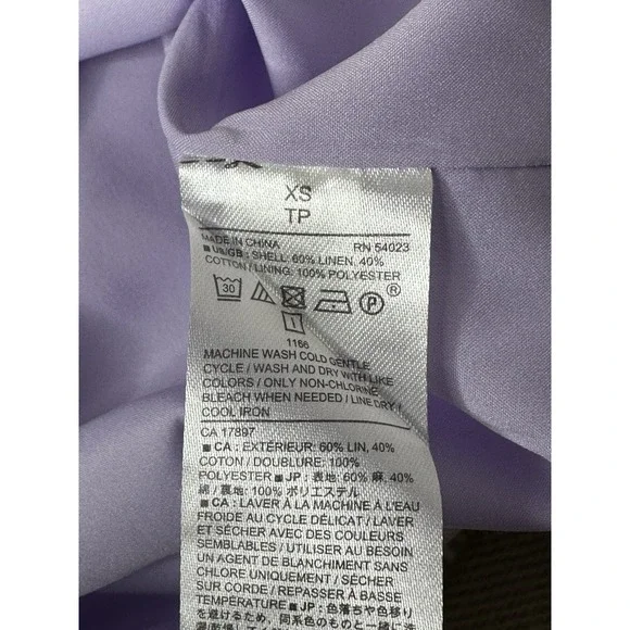 Banana Republic Linen Top Scalloped Hem Lavender Sz XS - Picture 6 of 6